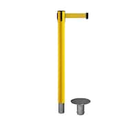 MONTOUR LINE Removable Safety Stanchion Belt Barrier Yellow Post 14ft.Yellow Belt MSX650R-YW-YW-140